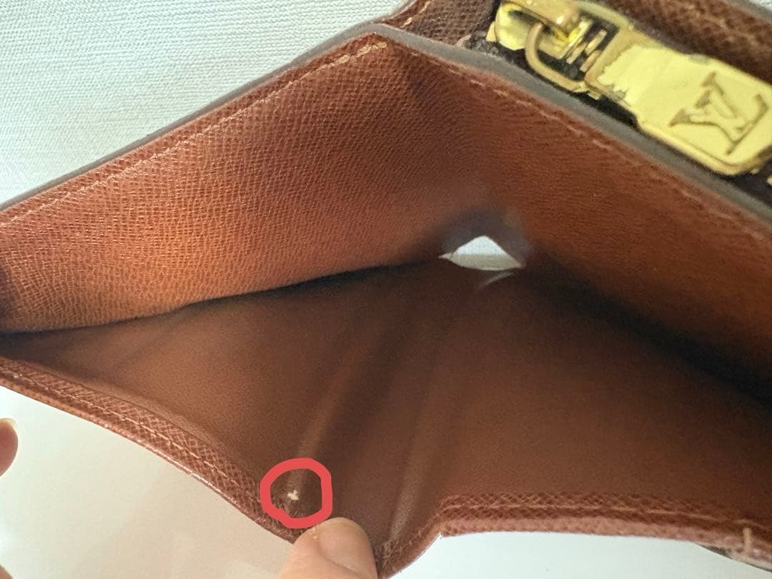 正規品 ルイヴィトン モノグラム 二つ折り財布 使用感あり 箱付