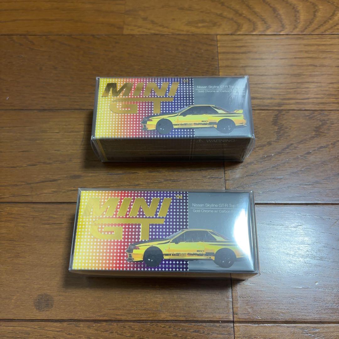MINIGT トップシークレット　GT-R VR32 ゴールドクロム2台セット