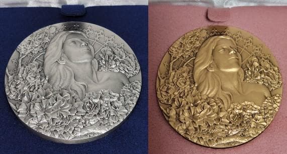 【特年】平成31年　桜の通り抜け記念　銀メダル＆銅メダル（２個セット） 紅手毬