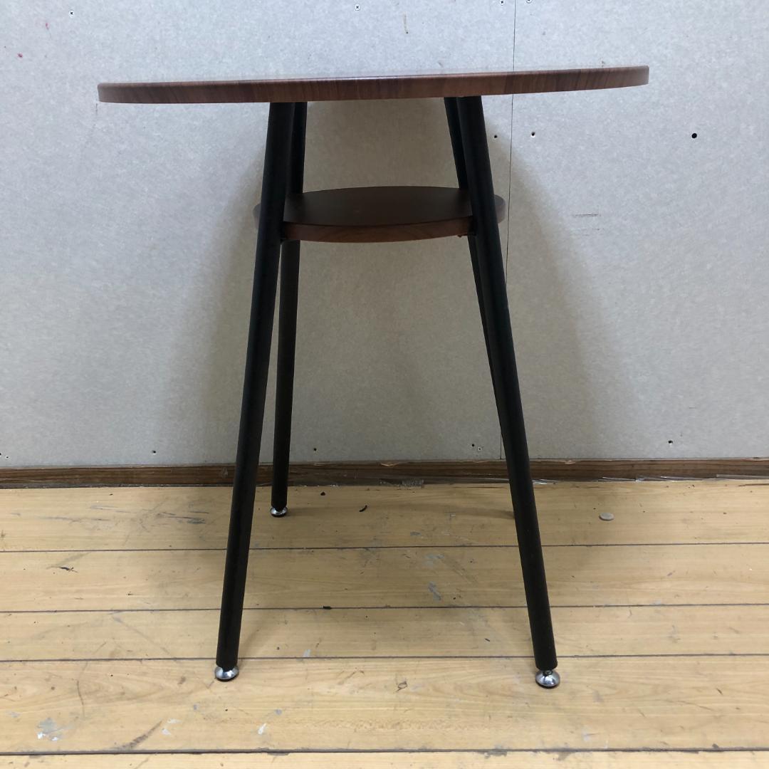送料無料 丸サイドテーブル 木製天板 ブラック脚 北欧風 モダン 250918