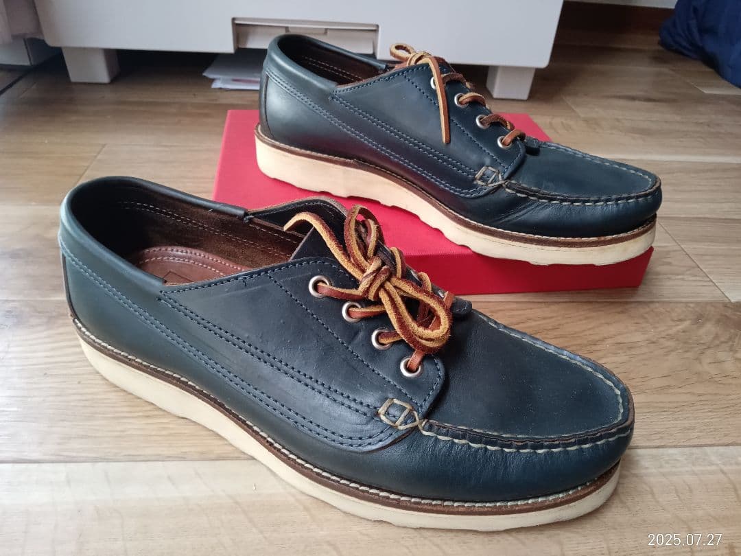 アメリカ製オークストリートブーツメーカーズ本革ネイビー8.5D26.5cm 中古