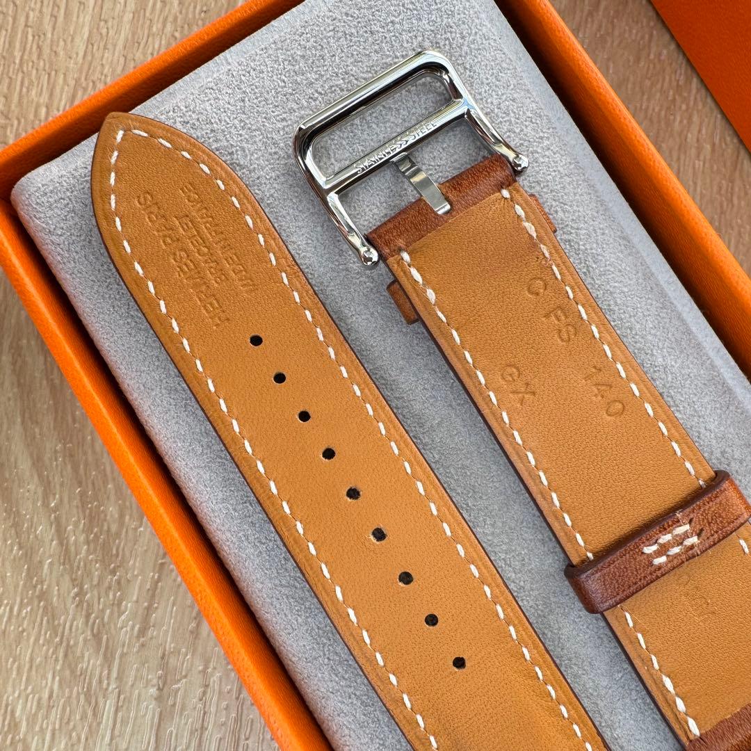 2381 Apple Watch エルメス　ブラウン　ドゥブルトゥール　二重
