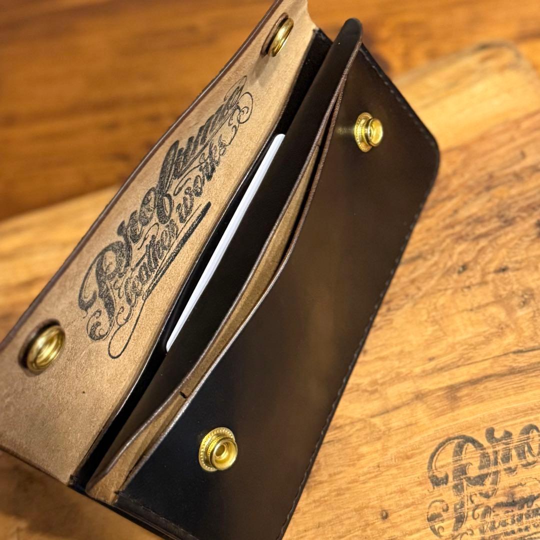 Ｋ*様 トラッカーウォレット 2層『ホースバット　茶芯　ブラック』