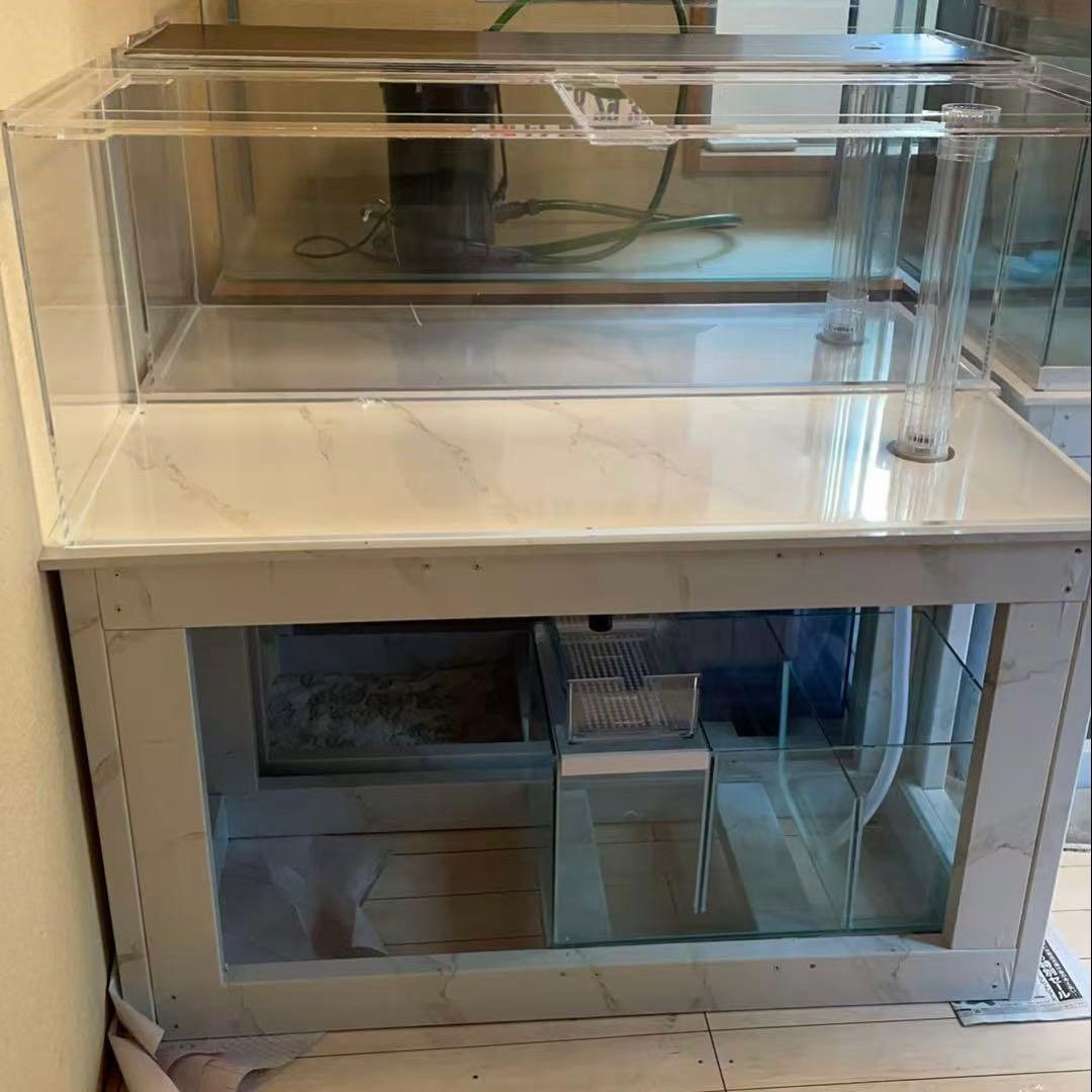 激安‼️引き取り限定⇒ 120-45-45オーバーフローアクリル水槽 と台のセット