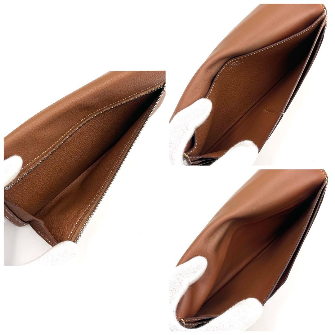 HERMES エルメス ドゴンロング ブラウン シルバー Ｃ刻印