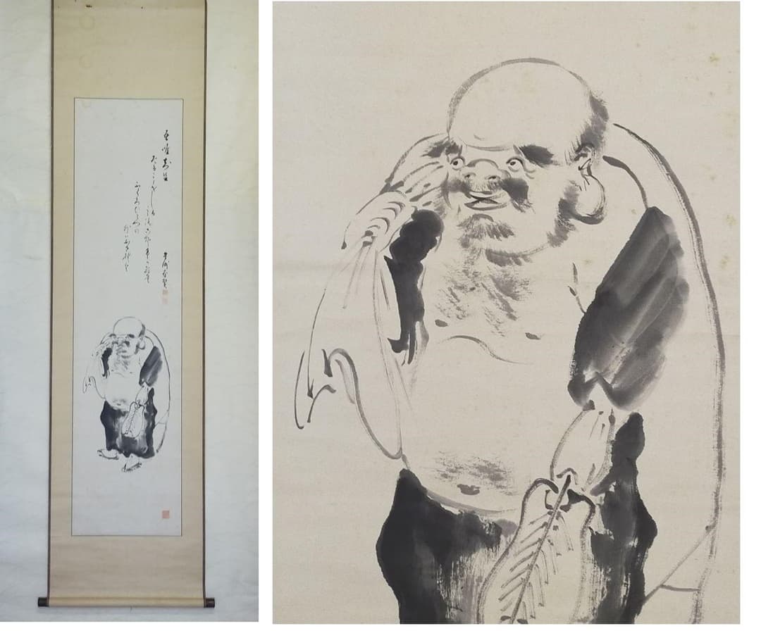 ♥掛軸　成木星洲　布袋　掛け軸　骨董品