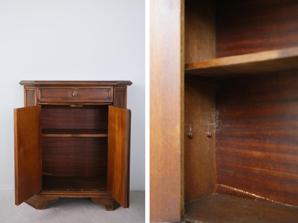 フランスアンティーク木製カップボード/サイドボード/飾り棚キャビネット90-91