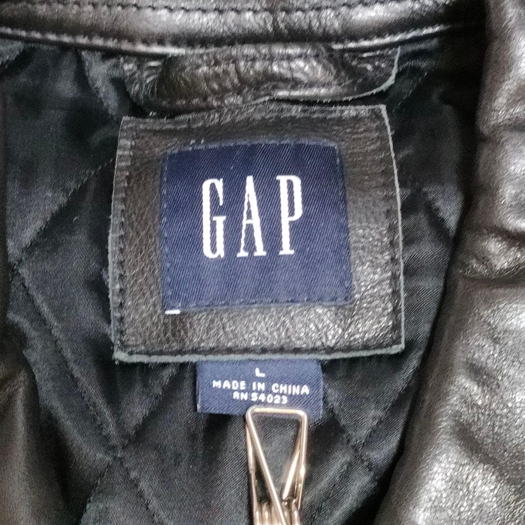 GAP　00s　名作　カウレザー　ジャケット ブラック　L