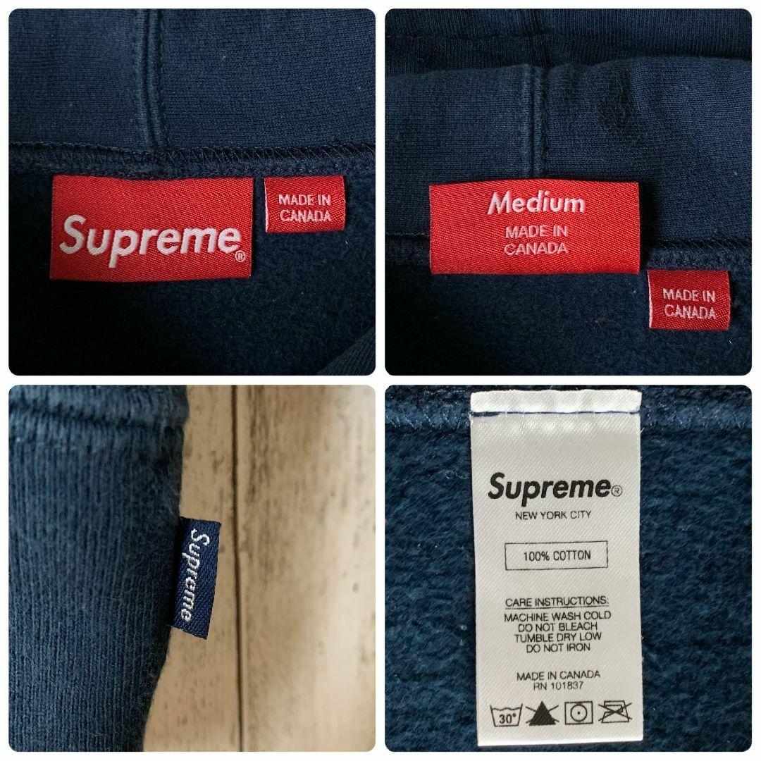 【入手困難モデル】シュプリーム☆ビッグ刺繍ロゴ入りバイカラーパーカー/943.