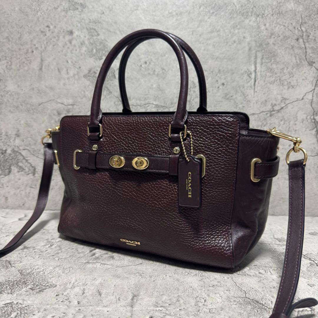 極美品✨️コーチ 2way ショルダーバッグ スワッガー シボ革 レザー ボルドー