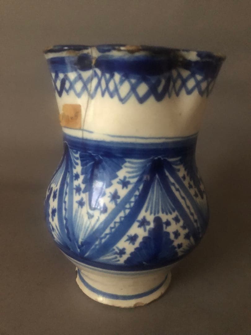 スペイン陶器　18世紀頃　アンティーク　水差し　壺　花瓶　骨董