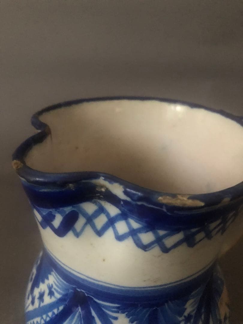 スペイン陶器　18世紀頃　アンティーク　水差し　壺　花瓶　骨董