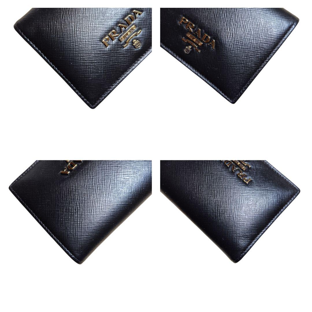 ＰＲＡＤＡ　プラダ　サフィアーノ　二つ折り財布　ブラック革 x