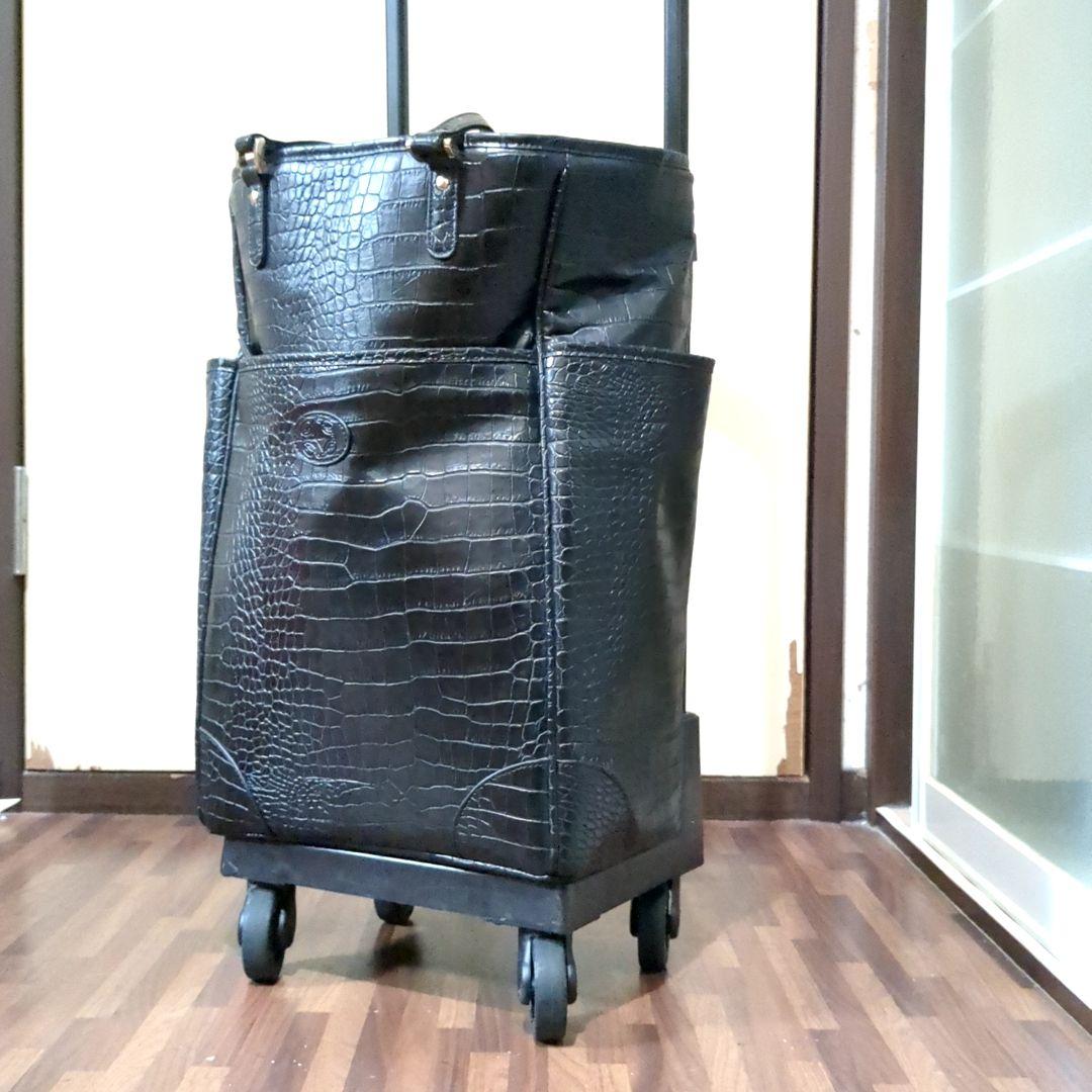 ✨美品✨SWANY キャリーケース ブラック クロコ型押し 大型 4輪