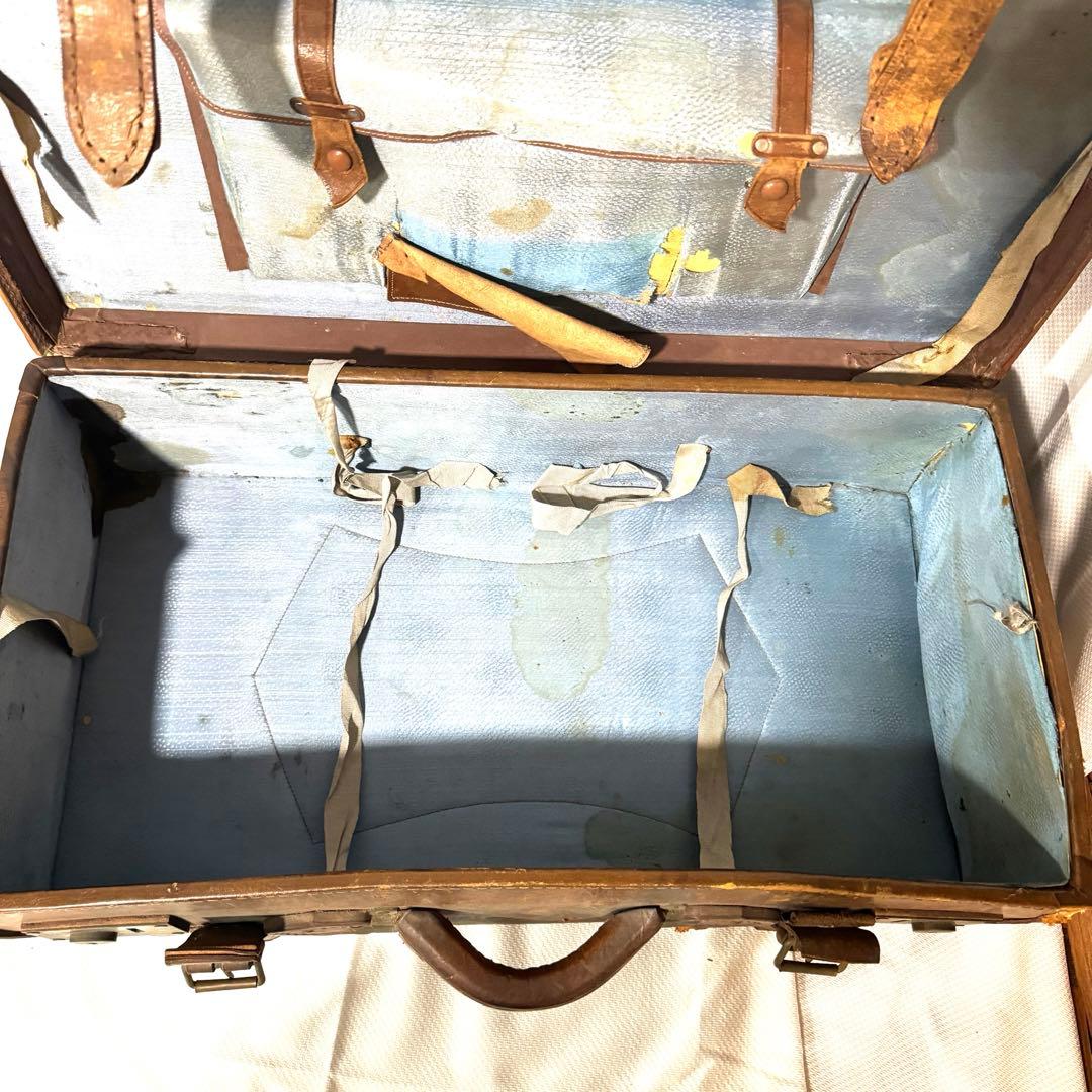 値下済【希少】ヴィンテージ レザートランク アンティーク雑貨 リアルヴィンテージ