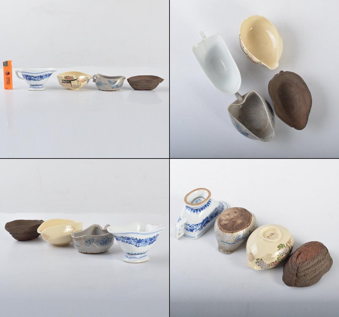 茶道具　京焼　薩摩焼など　湯冷まし　4点まとめて　R4318