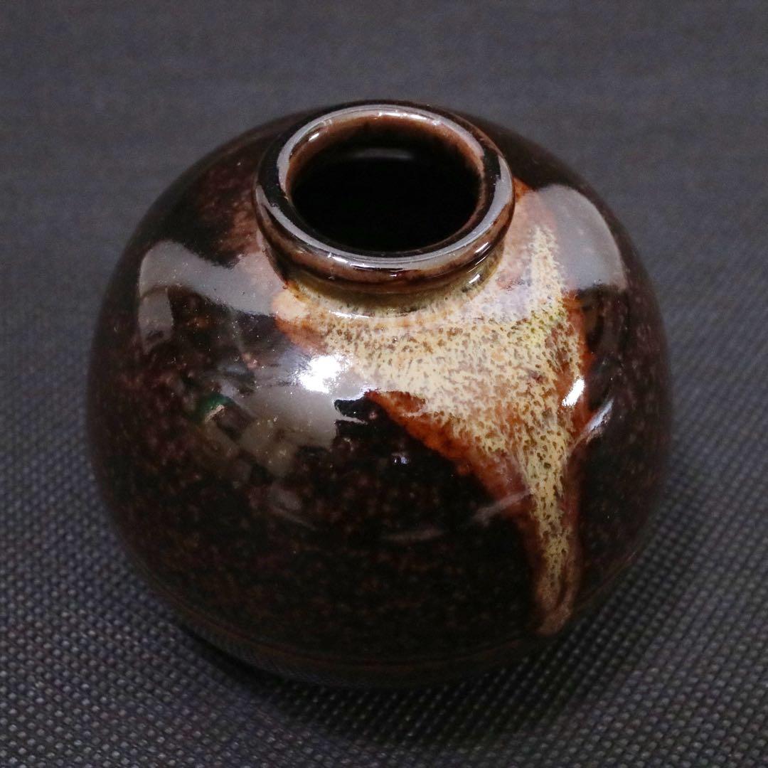 淡海ぜぜ 陽炎園造 膳所焼 茄子茶入 仕覆揃 膳所焼 茶器 茶壷 茶道具