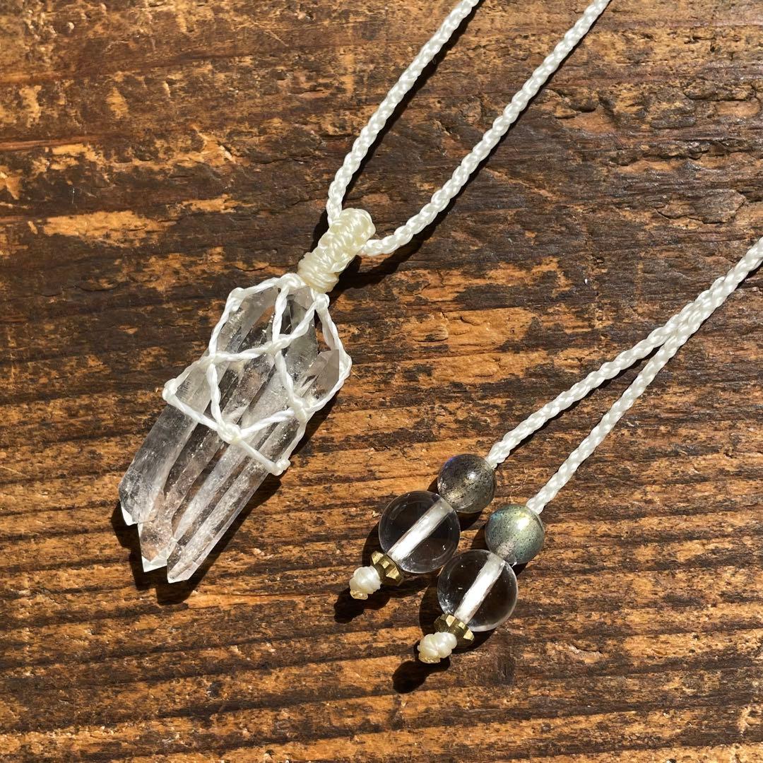 ヒマラヤ水晶 ＊ マクラメネックレス ペンダント