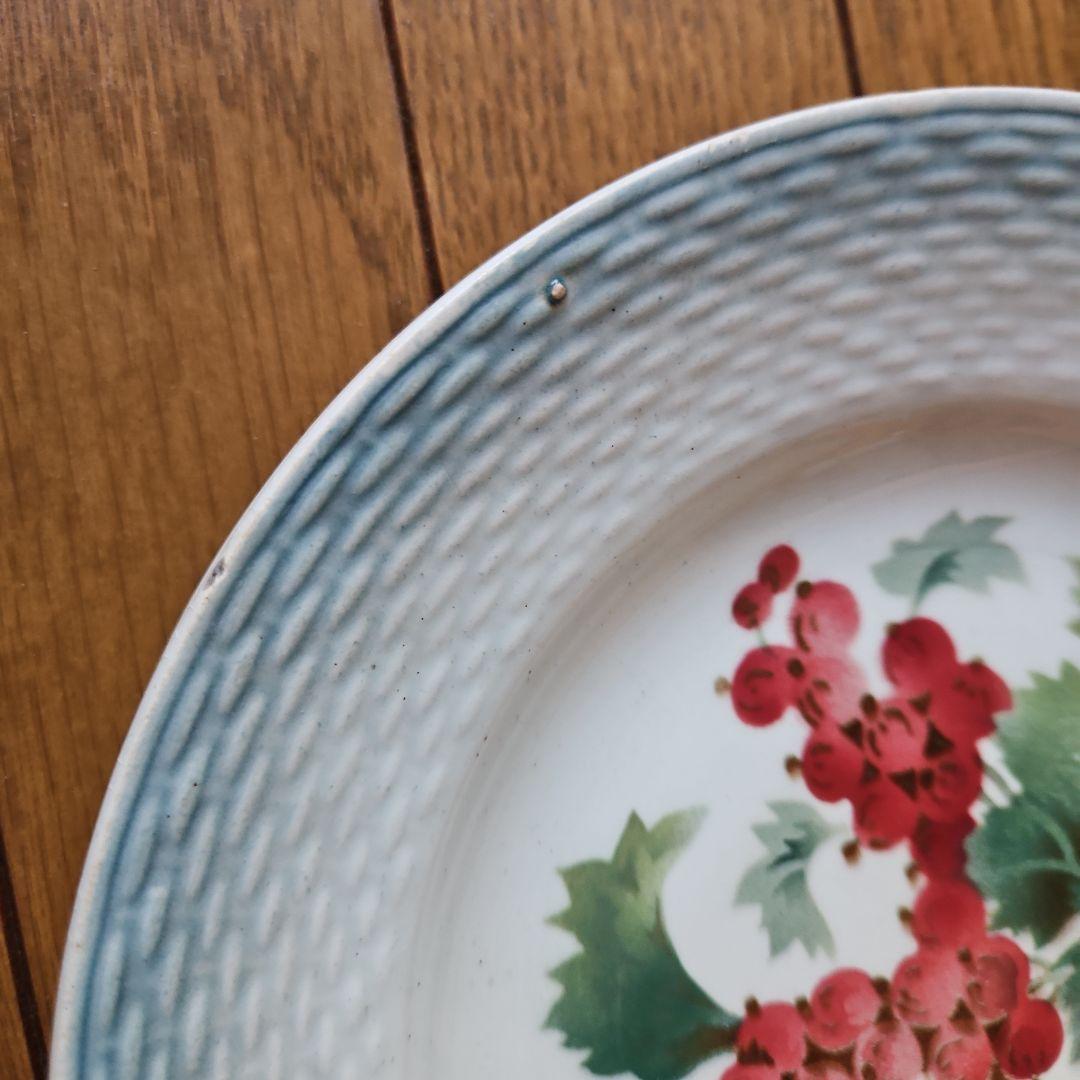 フルーツ柄デザートプレート3枚セット　サンタマン製　フランス蚤の市