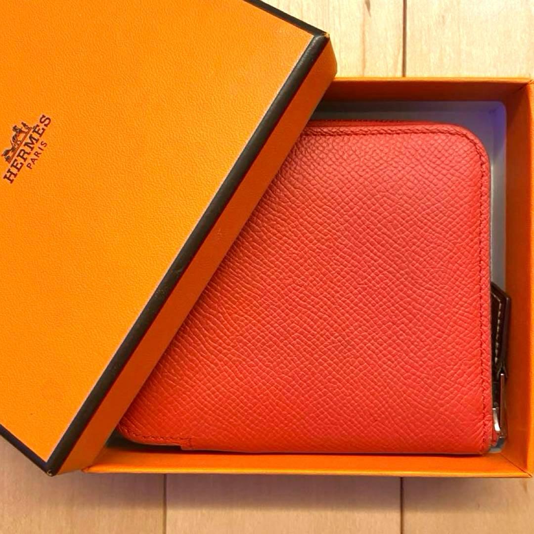 希少 エルメス アザップシルクイン コンパクトラウンドジップ ローブデュソワール