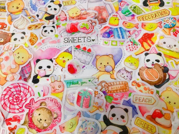 可愛いい❤️❤️フレークシール( ⸝⸝•ᴗ•⸝⸝ )くまパンの仲良し喫茶店♡♡新柄