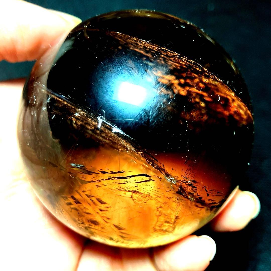 超大玉　64mm ゴールドルチルクォーツ　金針水晶　パワーストーン