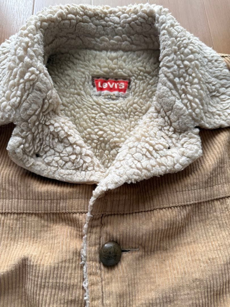 Levi's 裏ボアコーデュロイジャケット ベージュ ウッドボタン XLサイズ