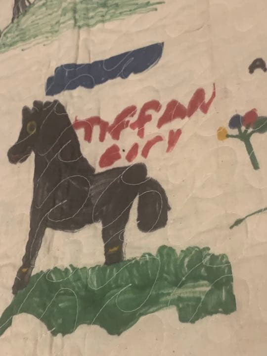 売約済み　アンティーク　パッチワーク　キルト  子どもの絵　アメリカ　テキサス