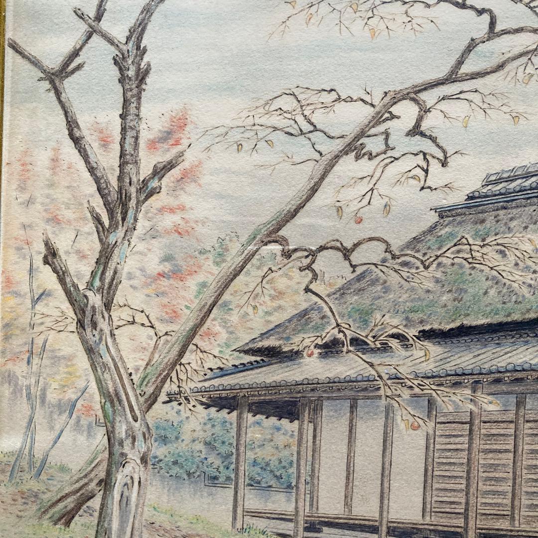 水彩画　作者不詳　精司のサイン 額43.7×54.5絵28×37.5cm