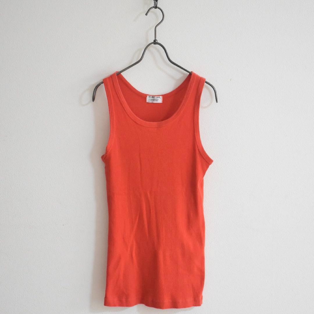 90s archive HELMUT LANG 日本製 タンクトップ オレンジM