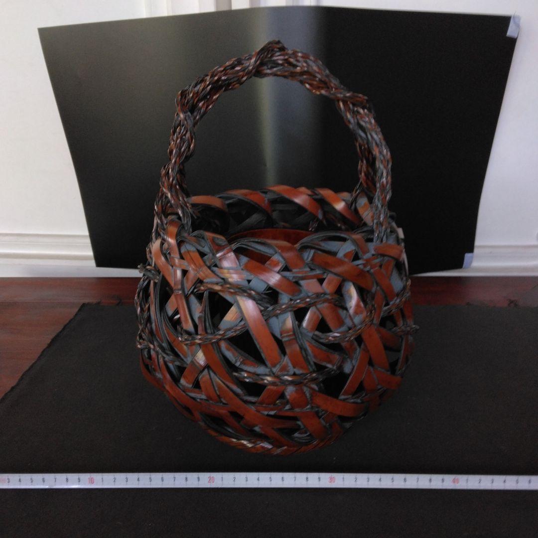 花籠　花入れ　竹細工　おとし付き