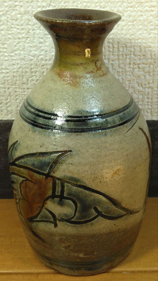 人間国宝 金城次郎 海老魚紋徳利 栞 共箱 美品 壺屋焼 壷屋焼 笑魚 やちむん