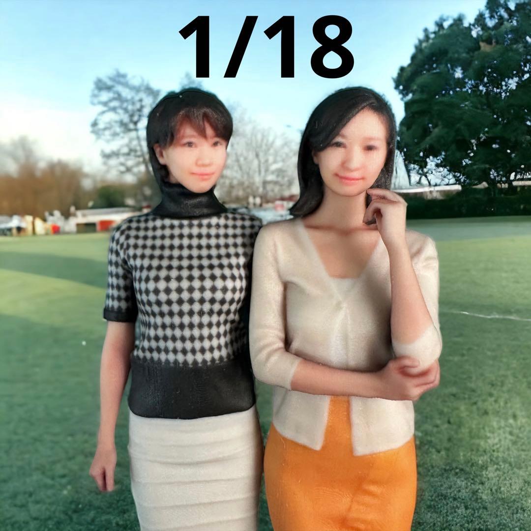 1/18 フィギュア2体　3Dフィギュア　ミニチュア　ジオラマ　1/64より大