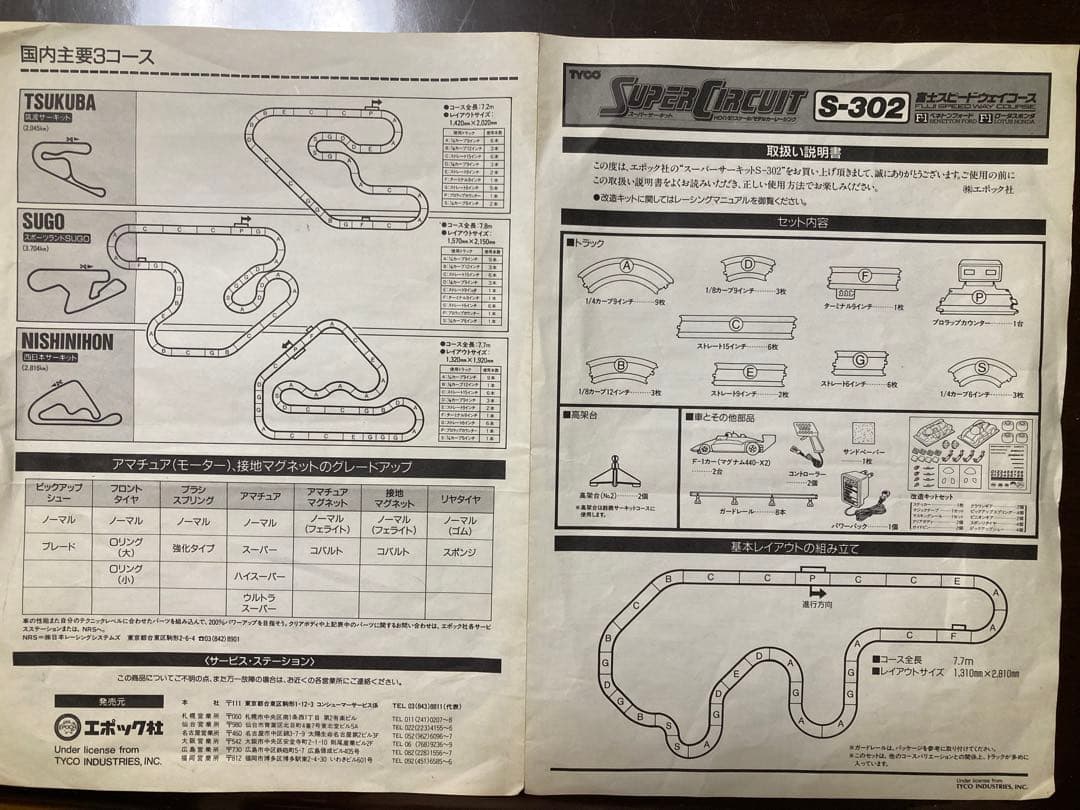 スーパーサーキットＳ302 & Ｓ70   2セット　エポック社　TYCO