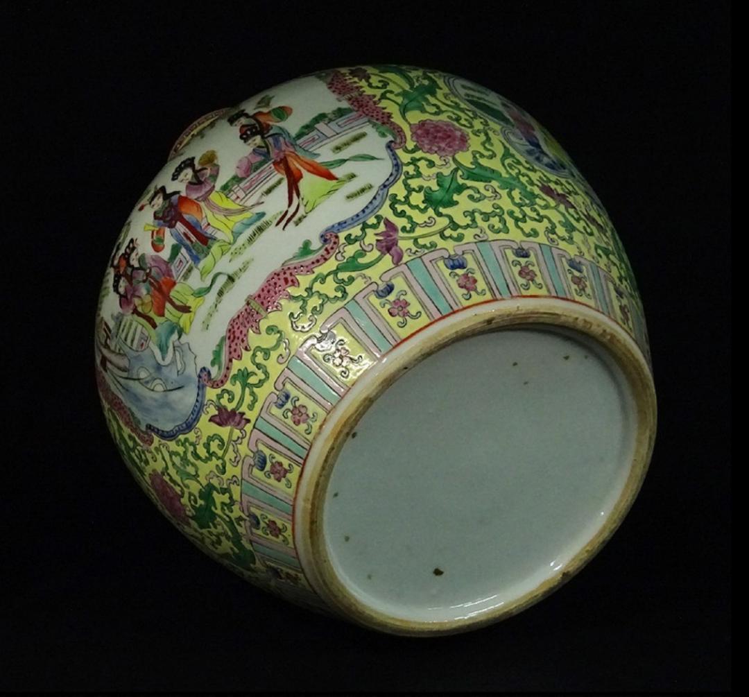 中国古玩 粉彩 天球瓶 大花瓶 高約52cm 時代物 唐物 x031135