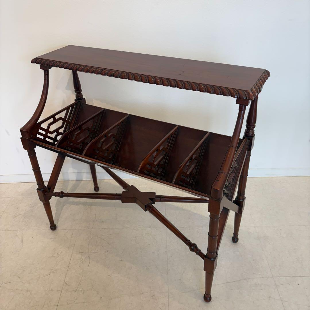 マホガニー材 ブックトローフ チッペンデール様式　イギリス　オープンシェルフ