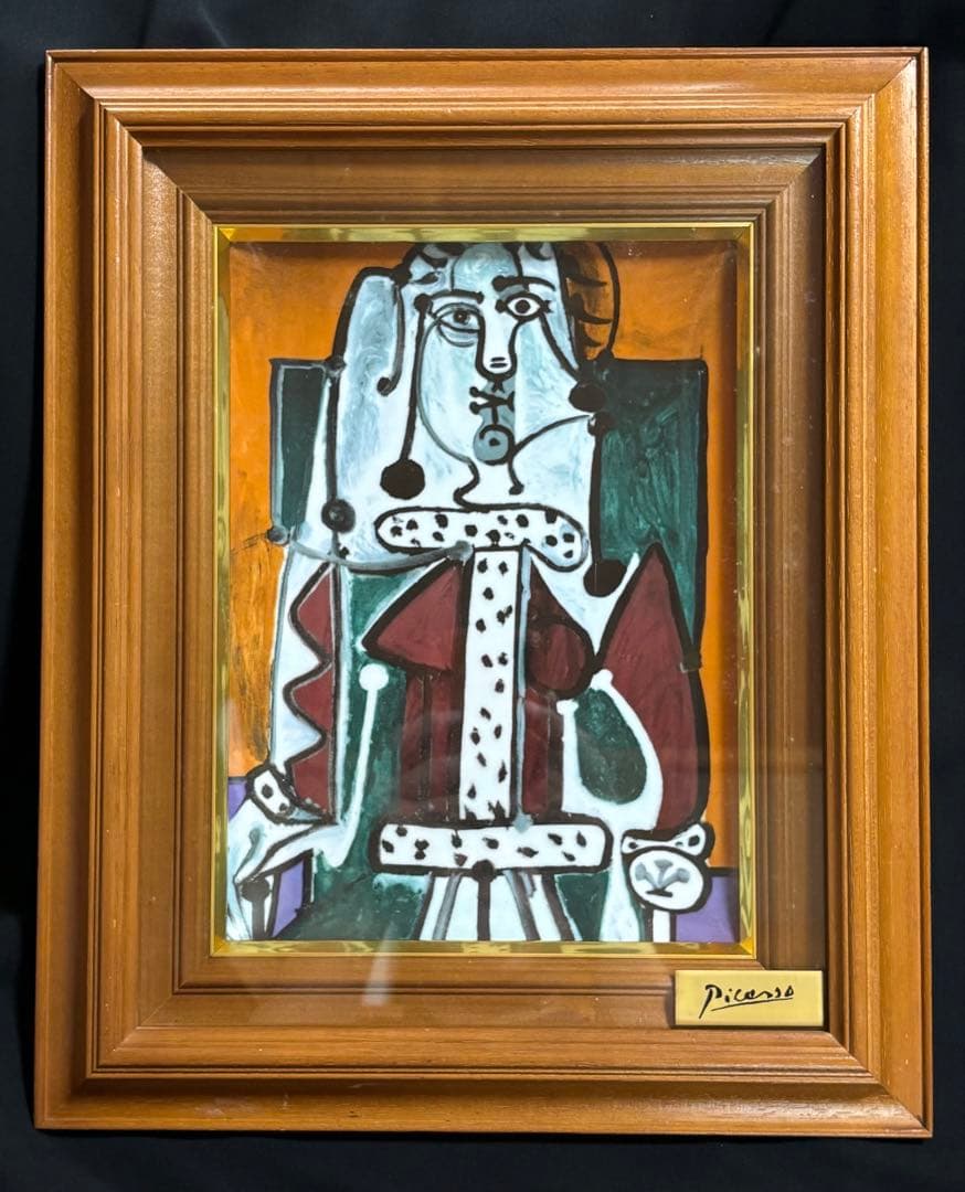パブロ・ピカソ Pablo Picasso 陶板画 額装 抽象画 34×41.5