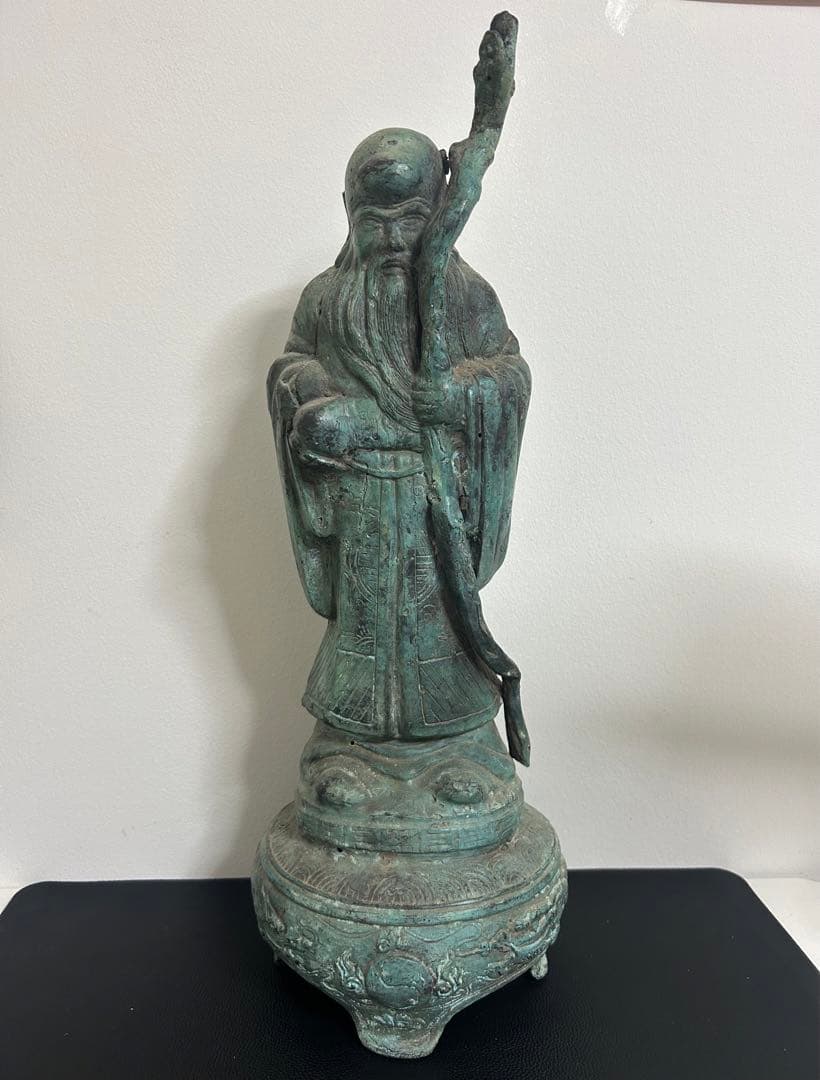 中国美術 時代物 青銅 古銅 中国仏像 唐物 古玩 古美術品 福寿像　仏教美術