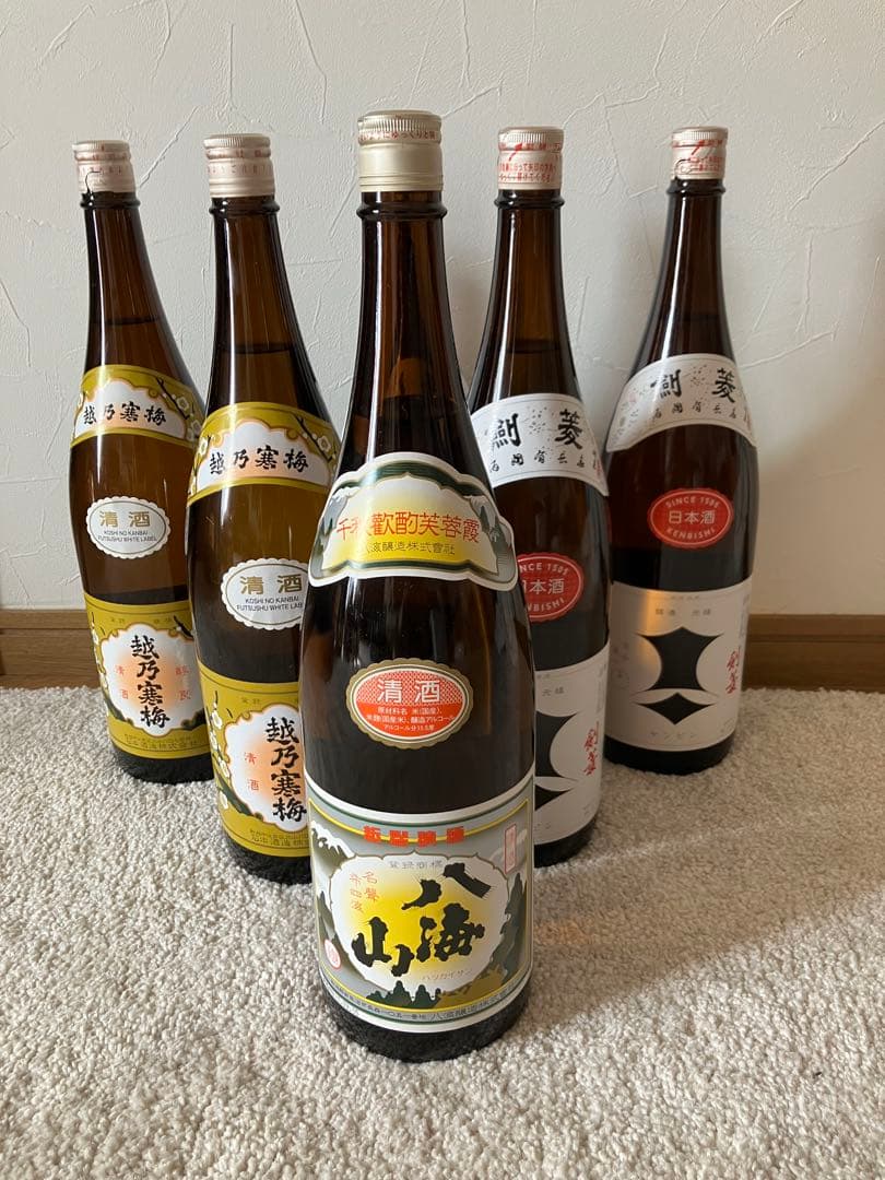 日本酒六本セット　八海山、越乃寒梅、剣菱