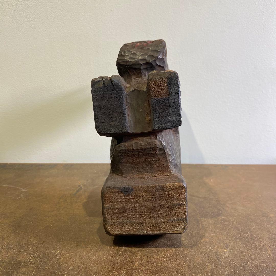 古い木彫りの犬 アンティーク