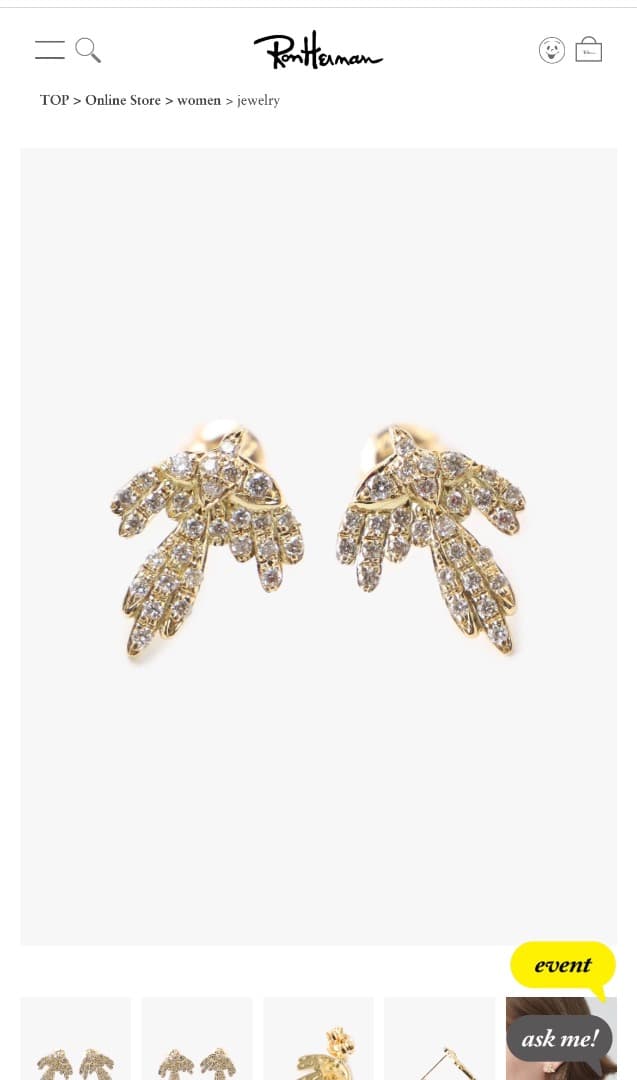 SAN MARE K18 フェアリーバード　ダイヤモンド ピアス