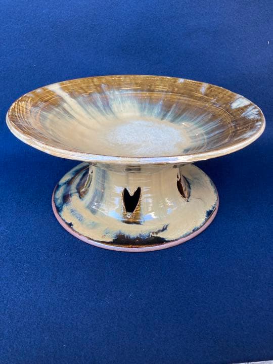 大上昇作　丹波　灰釉台鉢