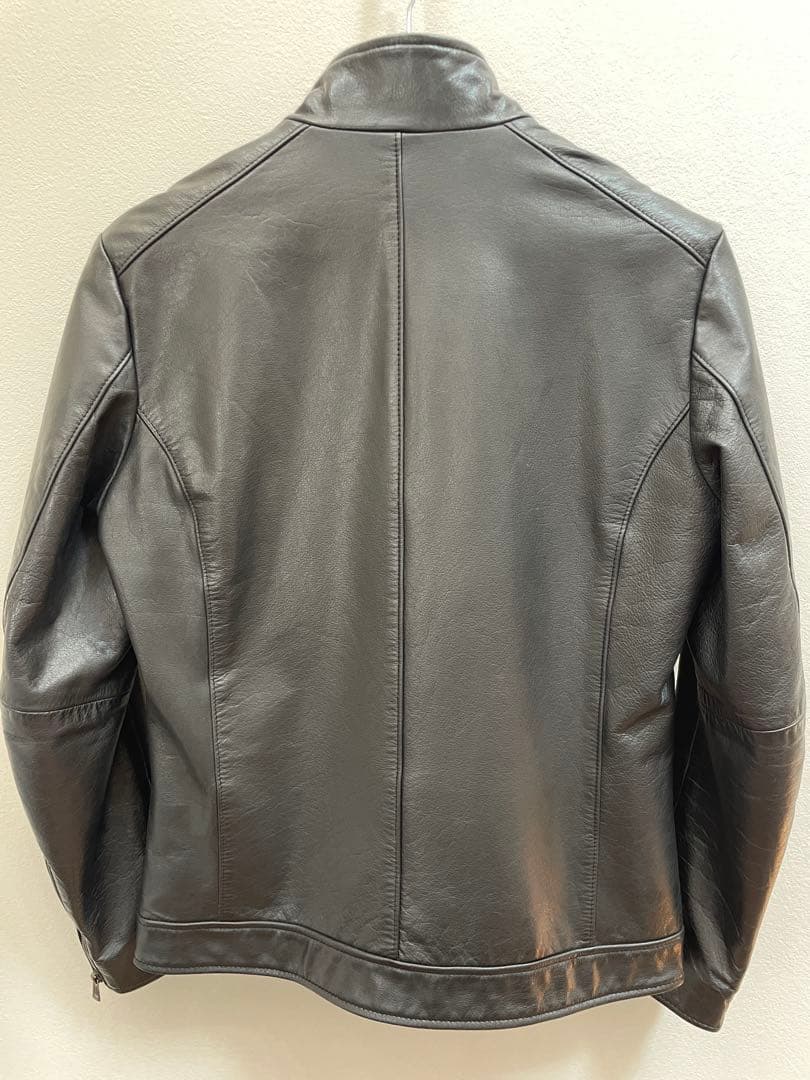 【美品】TETE HOMME（テットオム）牛革シングルライダース ジャケット L