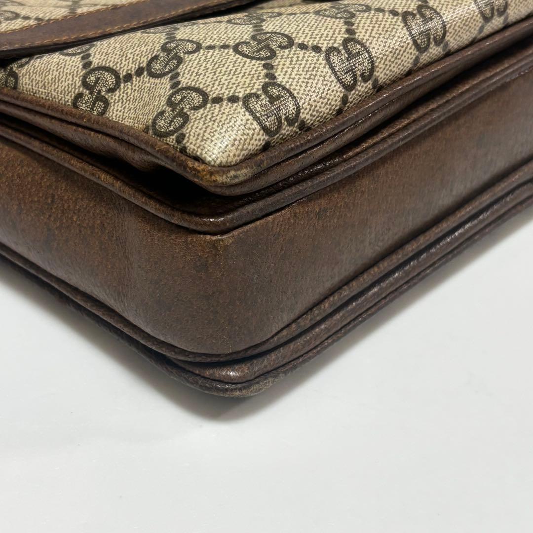 GUCCI オールドグッチ GGショルダーバッグ レザー ブラウン系