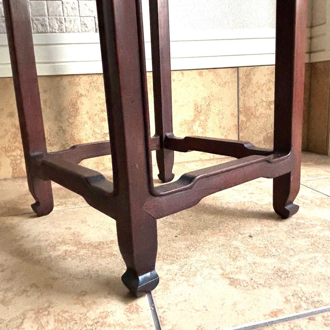 サイドテーブル アンティーク 唐木 花台 飾り台 香炉台 盆栽台