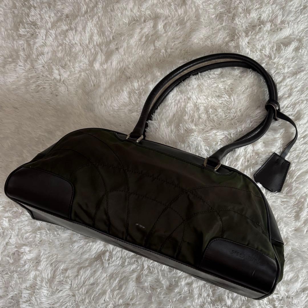 PRADA プラダ ミニボストンバッグ ボーリング 南京錠 ダークグリーン