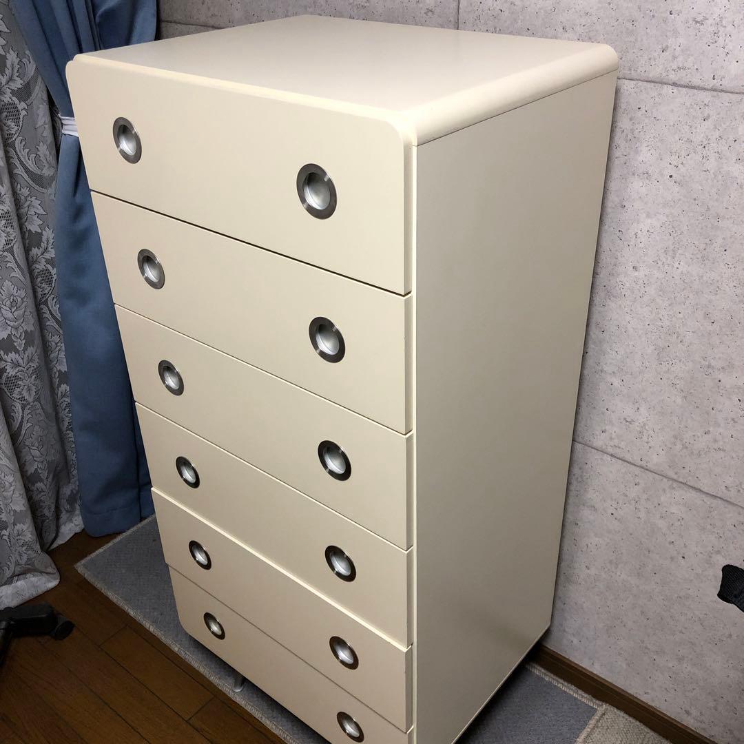 B038 レグナテック　6段　ハイチェスト　タンス　ベビー（ホワイト）