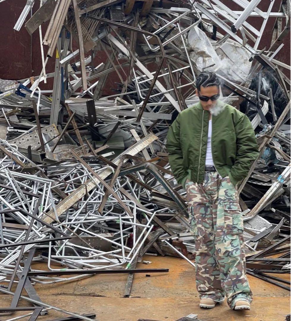 個人装備 ERL camo cargo pants S