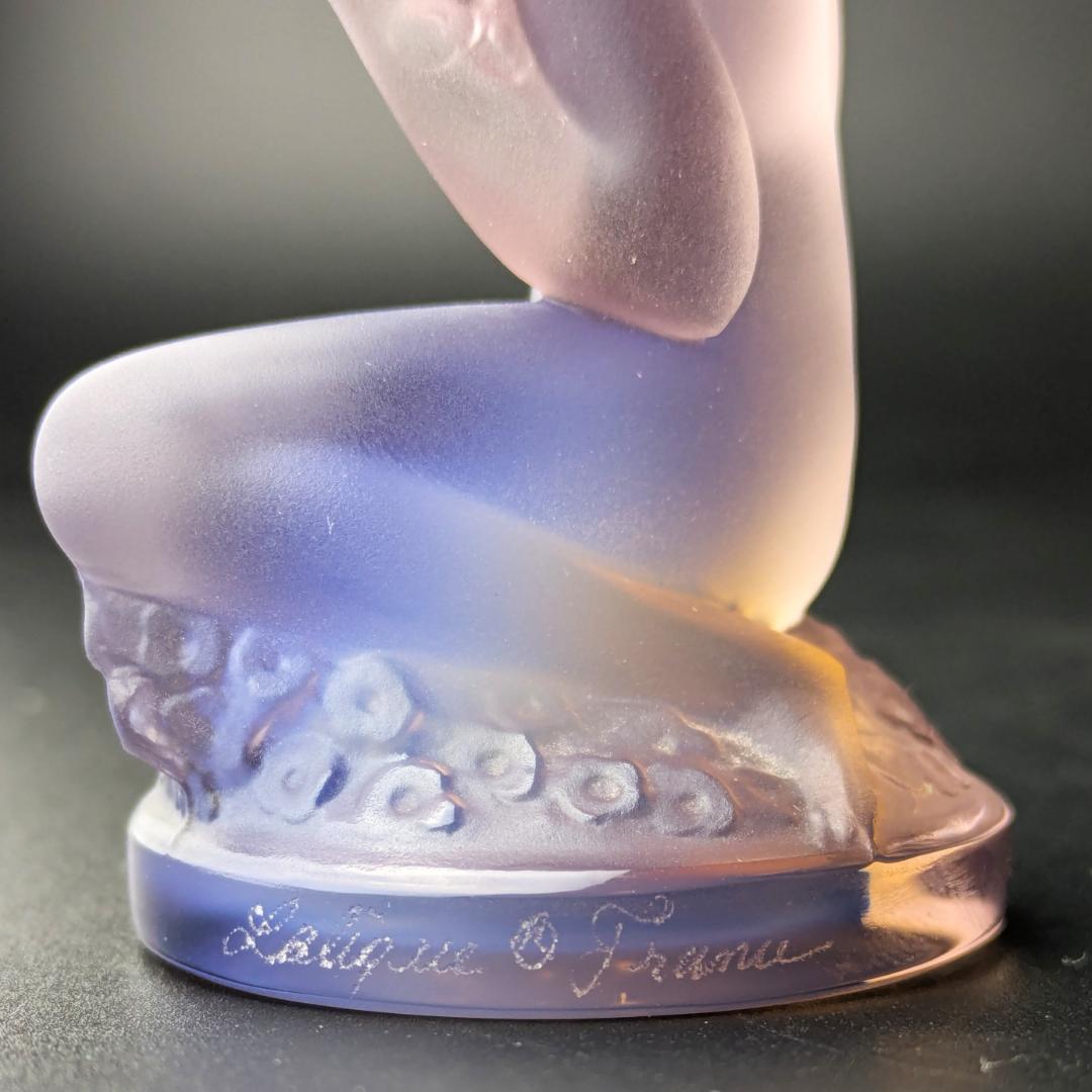 ラリック フロレアル オパルセント ラベンダーフロスト裸婦像ヴィンテージ仏製美品