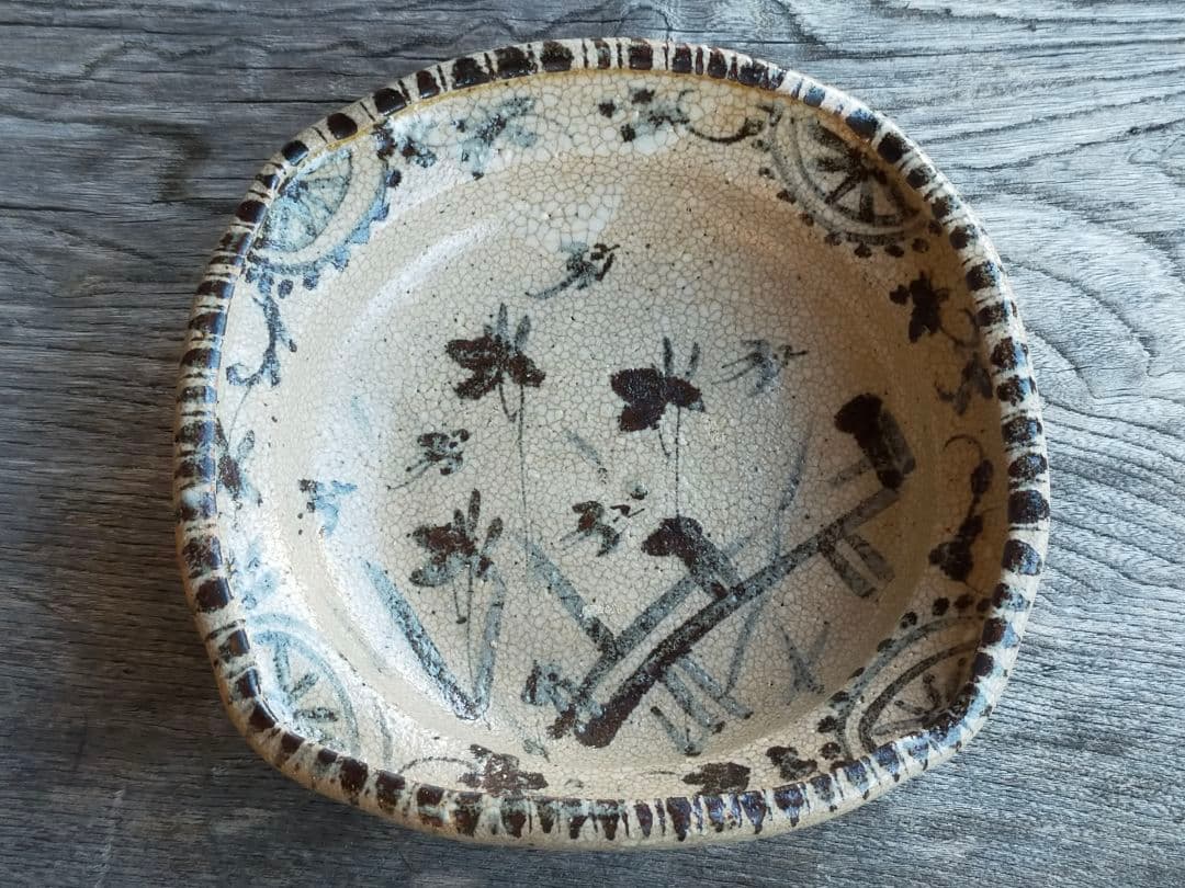 ♥絵志野　鉢　桐箱付き　志野　菓子鉢　骨董品